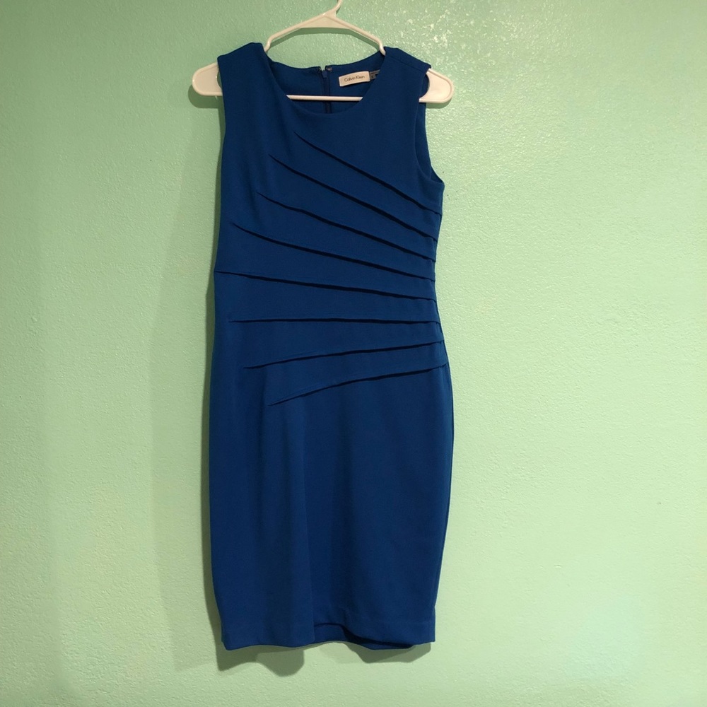 Calvin Klein Sleveless Blue Dress